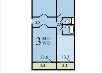 Продается 3-комнатная квартира, 79 м2, Москва, улица Генерала Белобородова, станция Пенягино