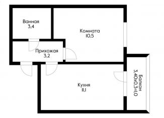 Продаю 1-комнатную квартиру, 29.2 м2, аул Новая Адыгея, ЖК Мята, Бжегокайская улица, 23/1Ак4