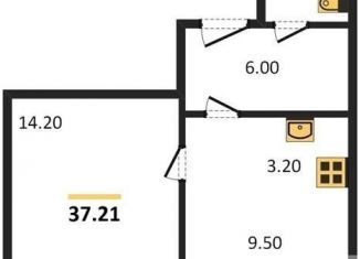 Продаю 1-ком. квартиру, 37.2 м2, Новосибирск, Озёрная улица, ЖК Крымский