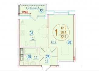 Продам 1-комнатную квартиру, 32.1 м2, Ростов-на-Дону, ЖК Западная Резиденция, жилой комплекс Западная Резиденция, лит9