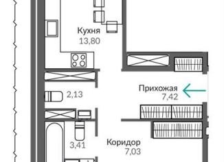 Продам двухкомнатную квартиру, 61.9 м2, Крым