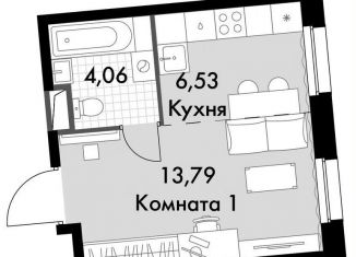 Продам квартиру студию, 24.4 м2, Москва, улица Татьянин Парк, 14к4