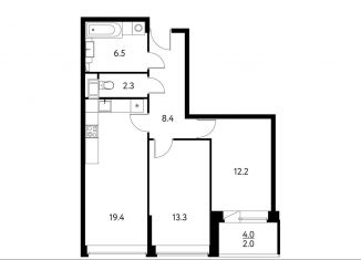 Продам 2-комнатную квартиру, 64.1 м2, Щёлково, Центральная улица, 71к2