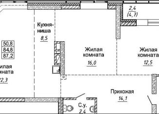 Продается двухкомнатная квартира, 84.8 м2, Новосибирск, улица Фрунзе, с1, Дзержинский район