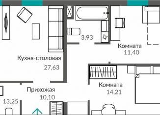 2-комнатная квартира на продажу, 73.8 м2, Крым