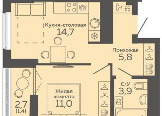 Продается однокомнатная квартира, 36.8 м2, Екатеринбург, улица 8 Марта, 204Г, метро Геологическая
