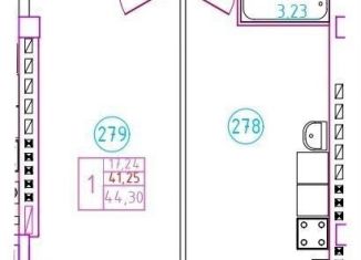 Продам 1-комнатную квартиру, 44.3 м2, Ростовская область, переулок Бродского, 8