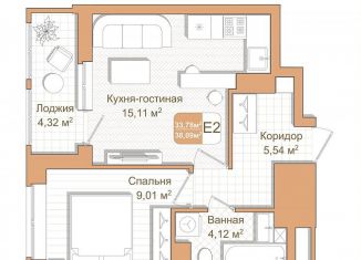 Продажа 1-ком. квартиры, 38.1 м2, Тульская область