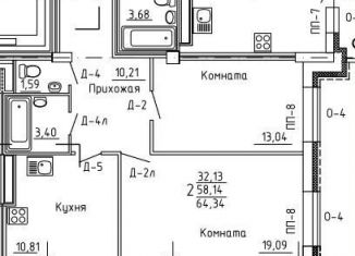Продажа 2-ком. квартиры, 64.2 м2, Йошкар-Ола, улица Карла Маркса, 109Г
