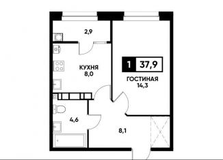 Продажа однокомнатной квартиры, 37.9 м2, Ставрополь, микрорайон № 36