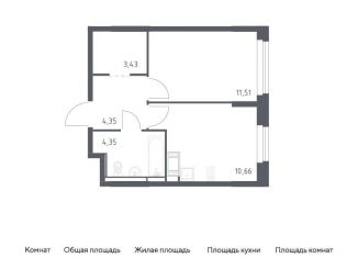 1-комнатная квартира на продажу, 34.3 м2, Санкт-Петербург