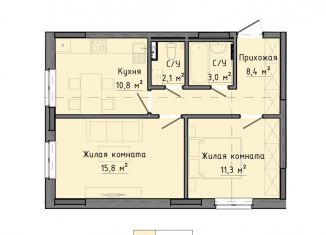 Продажа 2-ком. квартиры, 52.3 м2, Удмуртия, Нагорная улица, 52