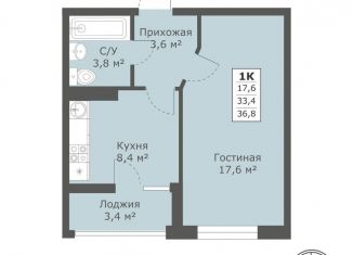 1-комнатная квартира на продажу, 36.8 м2, Ставрополь
