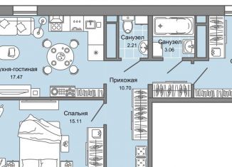 Продаю трехкомнатную квартиру, 62 м2, Ульяновская область, жилой комплекс Юлла, 2