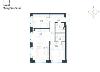 Продается 3-ком. квартира, 65.7 м2, Москва, жилой комплекс Левел Мичуринский, к3