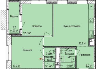 Продаю 2-комнатную квартиру, 61.2 м2, Ижевск, ЖК Покровский