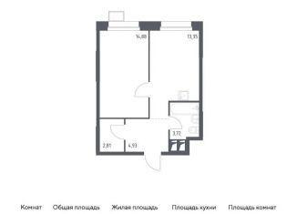 Продается 1-ком. квартира, 39.7 м2, Москва, многофункциональный комплекс Тропарево Парк, к2.1
