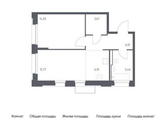 Продается однокомнатная квартира, 48.2 м2, Москва, метро Зябликово