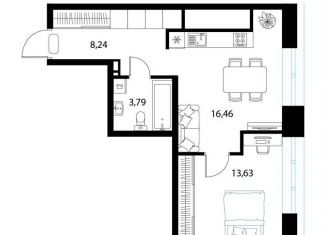 Однокомнатная квартира на продажу, 42.1 м2, Рязань, 1-й Осенний переулок