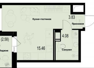 Продам квартиру студию, 24.7 м2, Ленинградская область