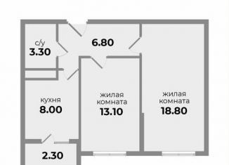 Продается двухкомнатная квартира, 51.3 м2, Михайловск, Прекрасная улица, 17