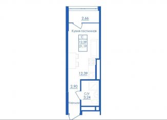 Продаю квартиру студию, 21.2 м2, село Михайловка, Новоуфимская улица, 13