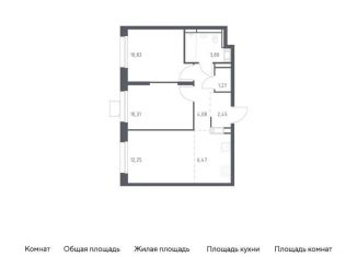 Продажа двухкомнатной квартиры, 51.5 м2, посёлок Мирный, жилой комплекс Томилино Парк, к5.4