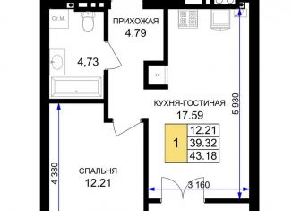 Продажа 1-комнатной квартиры, 43.2 м2, Калининградская область