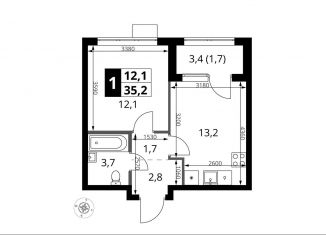 Продается 1-комнатная квартира, 35.2 м2, поселение Мосрентген