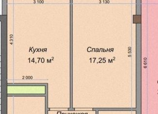 Продается 1-комнатная квартира, 46.8 м2, Кабардино-Балкариия, улица Тарчокова, 127А
