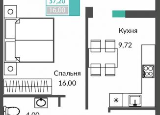 Продаю 1-комнатную квартиру, 37.2 м2, Крым