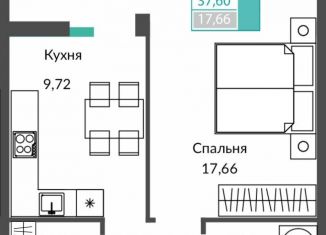 Продается однокомнатная квартира, 37.6 м2, Крым