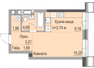 Продается квартира студия, 35.9 м2, Ижевск, улица Лихвинцева, 17, ЖК Республика
