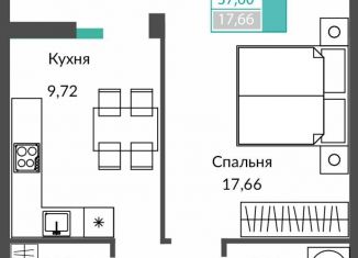 Продажа однокомнатной квартиры, 37.6 м2, Крым