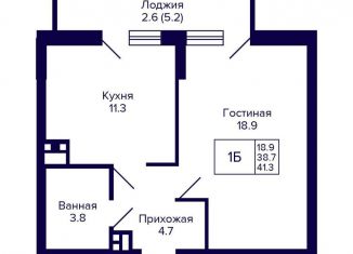 Продам 1-комнатную квартиру, 41.4 м2, Новосибирская область, улица Коминтерна, 1с