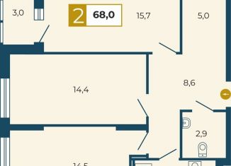 Продажа 2-комнатной квартиры, 68 м2, Екатеринбург, метро Площадь 1905 года, улица Татищева, 105