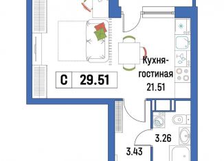 Продажа квартиры студии, 29.5 м2, Ленинградская область