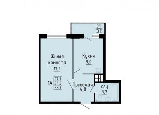 Продаю однокомнатную квартиру, 35.7 м2, Новосибирск, улица Петухова, 162, метро Площадь Маркса