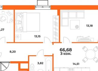 Продается 3-комнатная квартира, 66.7 м2, Хабаровск