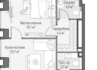 Однокомнатная квартира на продажу, 104.3 м2, Москва, Пресненский район