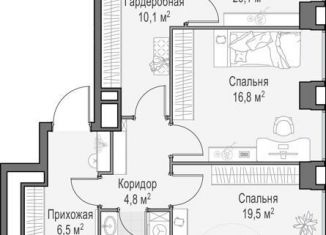 3-комнатная квартира на продажу, 124.8 м2, Москва, Пресненский район