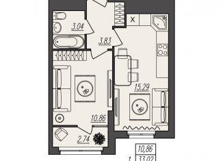 Продажа 1-комнатной квартиры, 34.4 м2, Волгоград