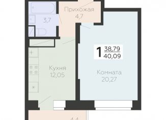 Продажа 1-комнатной квартиры, 40.1 м2, Подольск, Садовая улица, 3к1