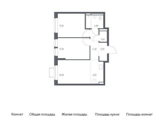 Продаю двухкомнатную квартиру, 53.3 м2, Ленинский городской округ