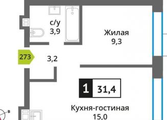 Продается однокомнатная квартира, 31.4 м2, Красногорск