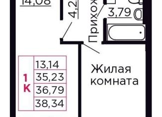 Продам однокомнатную квартиру, 36.8 м2, Ростовская область
