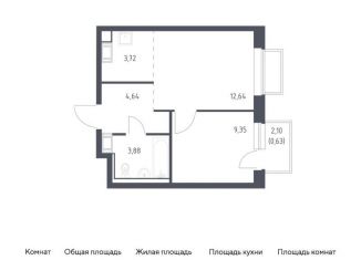 1-комнатная квартира на продажу, 34.9 м2, Московская область, жилой комплекс Томилино Парк, к6.1