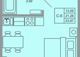 Продажа квартиры студии, 23.9 м2, поселок Бугры, ЖК Новые Горизонты