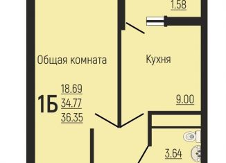 Однокомнатная квартира на продажу, 36.4 м2, Краснодарский край, Заполярная улица, 39к10