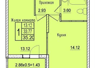 Продам 1-ком. квартиру, 35.2 м2, Краснодар, Карасунский округ